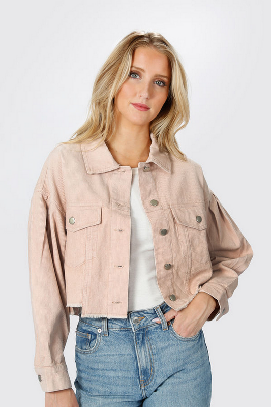 Tobi Let Me Down Cropped Jacket - Pink