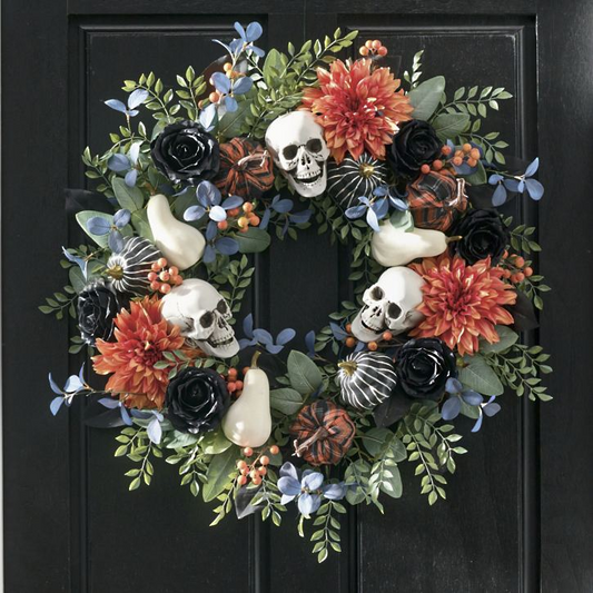 Grandin Road Ghoulish Mix Wreath, 28"