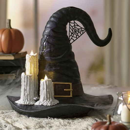Grandin Road Witch Hat Decor with Candles