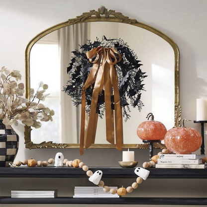 Grandin Road Batty Wreath with Ribbon, 18"