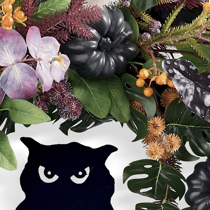 Grandin Road Mystical Halloween Wreath with Owl, 28"