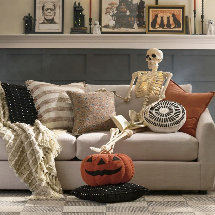 Grandin Road Oversized Jack-O-Lantern Pillow