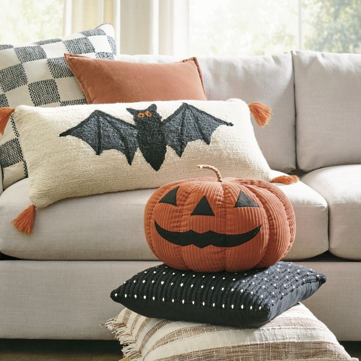 Grandin Road Oversized Jack-O-Lantern Pillow