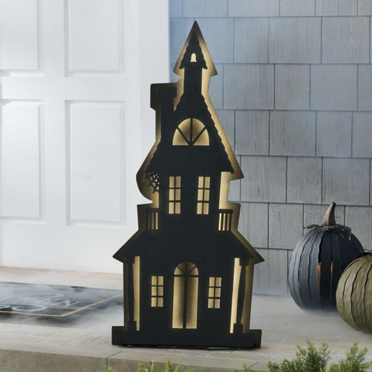Grandin Road Haunted House Backlit Sign