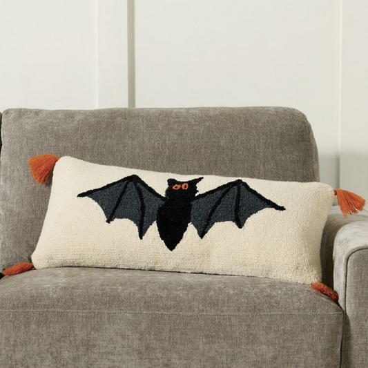 Grandin Road Halloween Hooked Bat Pillow