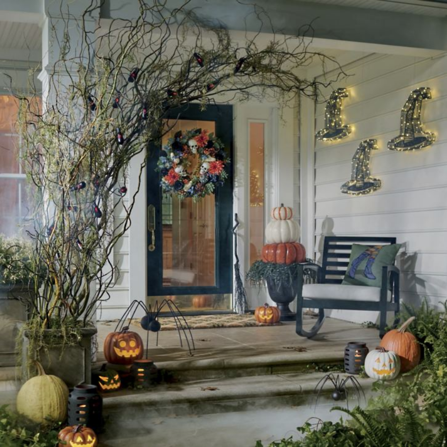 Grandin Road Pre-lit Hanging Witch Hat