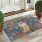Grandin Road Olivine Owl Hooked Door Mat