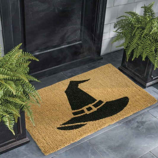 Grandin Road Witch Hat Coir Door Mat
