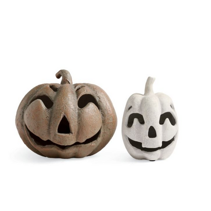 Grandin Road Phantom Face Pumpkin, Set of Two