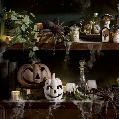 Grandin Road Phantom Face Pumpkin, Set of Two