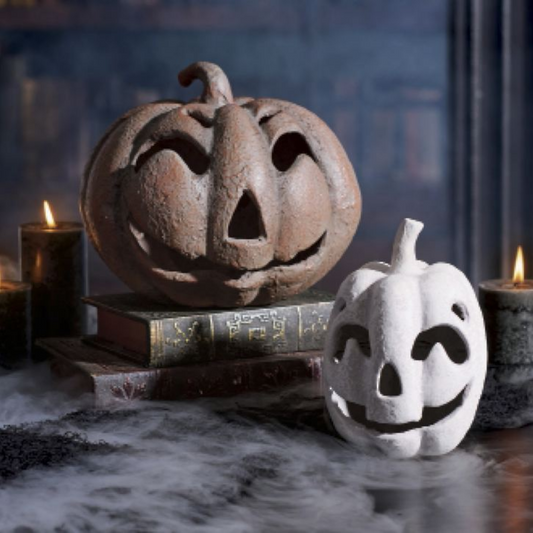 Grandin Road Phantom Face Pumpkin, Set of Two
