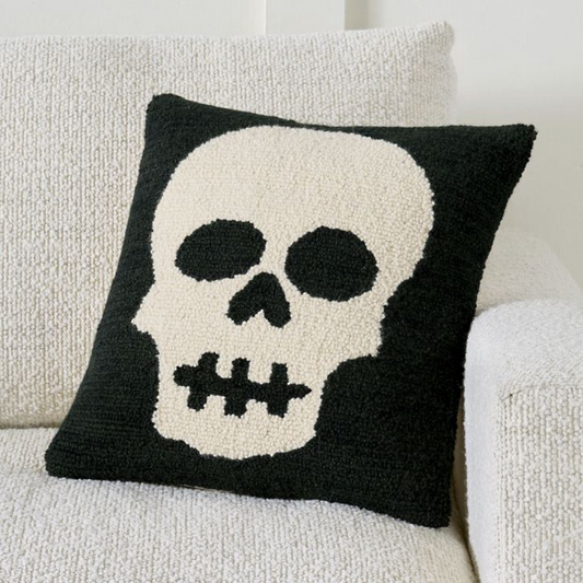 Grandin Road Skull Hooked Pillow