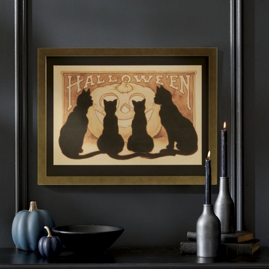 Grandin Road Framed Black Cats Wall Art