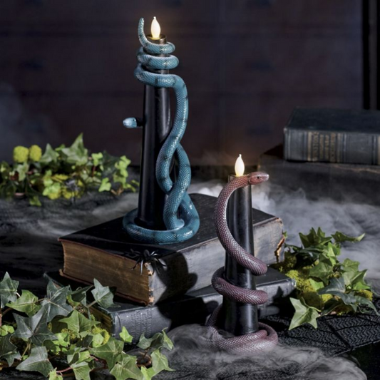 Grandin Road Sleek Snake Lit Candle, Set of Two