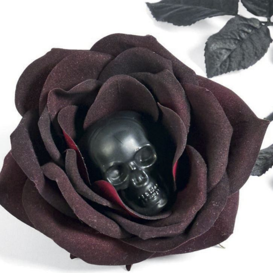 Grandin Road Rose Skull Stem, Set of Three