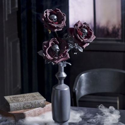 Grandin Road Rose Skull Stem, Set of Three