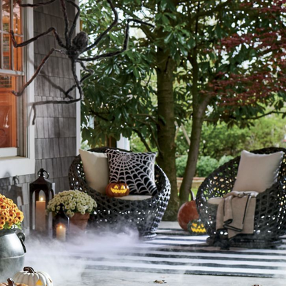 Grandin Road Outdoor Spiderweb Pillow