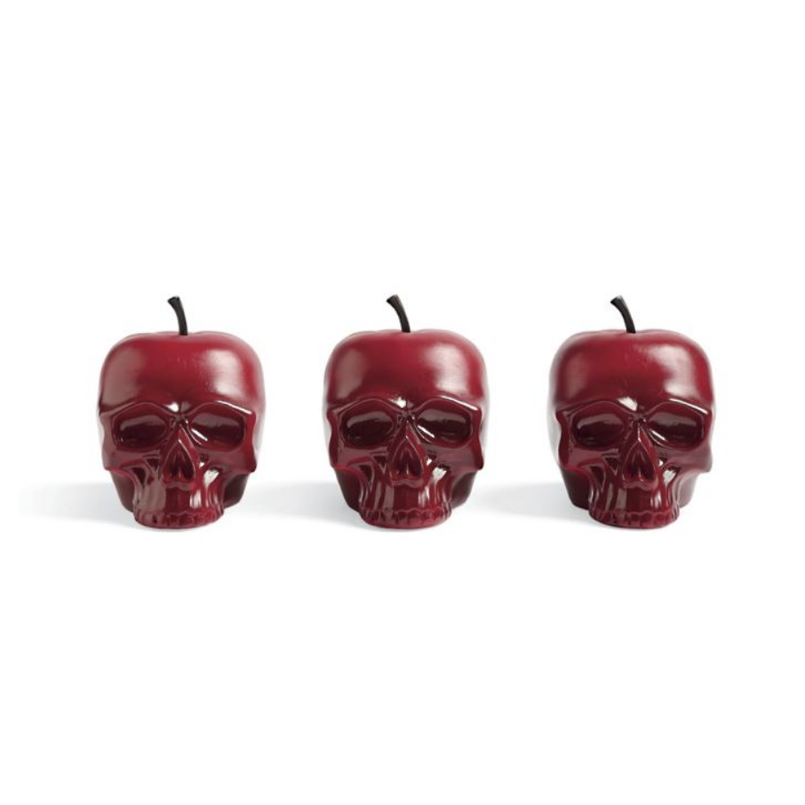 Grandin Road Tabletop Apple Skull, Set of 3