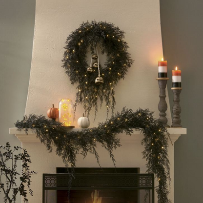 Grandin Road Mini Pumpkin String Lights, Set of Two