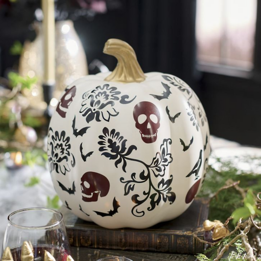 Grandin Road Gothic Toile Pumpkin
