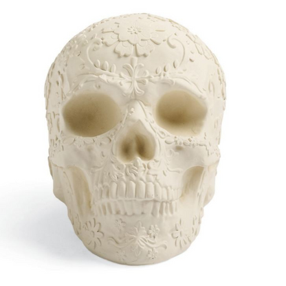 Grandin Road Floral Embossed Skull