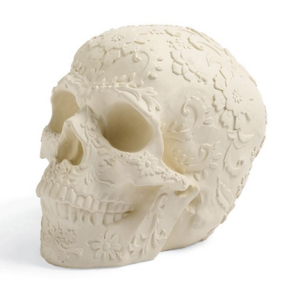 Grandin Road Floral Embossed Skull