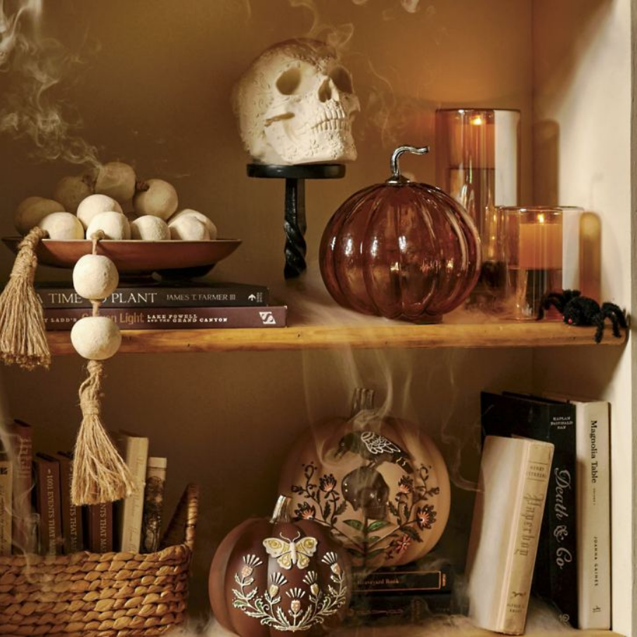 Grandin Road Floral Embossed Skull