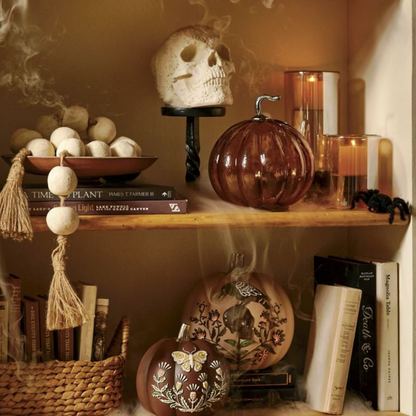 Grandin Road Floral Embossed Skull