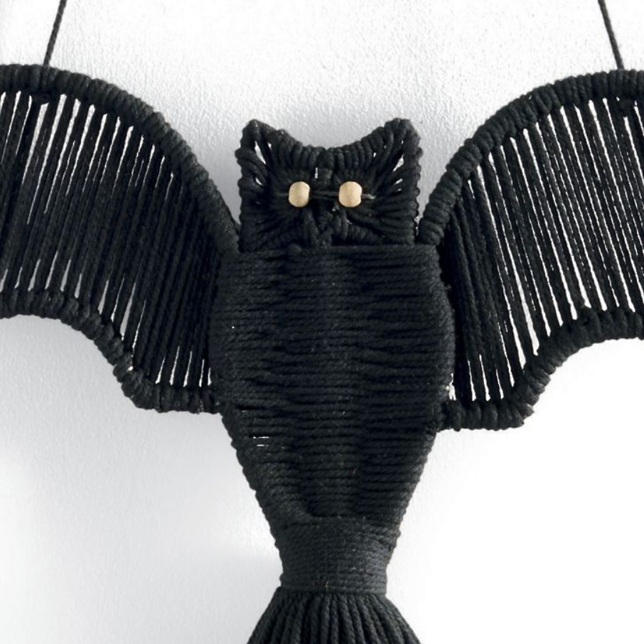 Grandin Road Macrame Hanging Bat