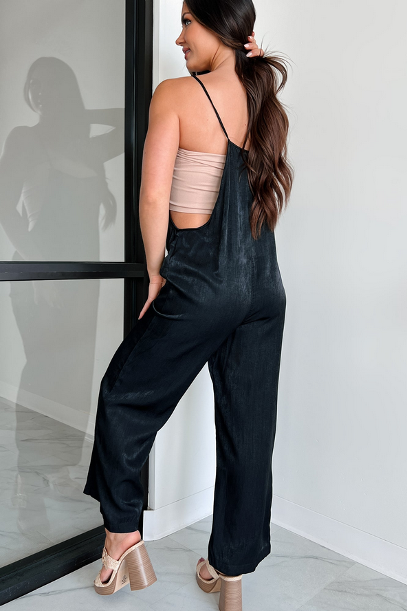 NanaMacs Cutest Aesthetic Button Front Jumpsuit (Black)