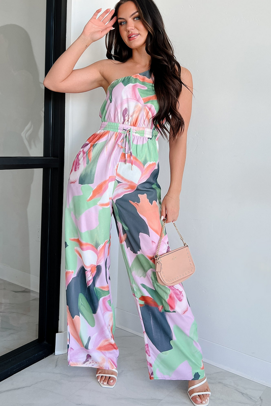 NanaMacs Allow Yourself To Grow One Shoulder Jumpsuit (Purple Multi)