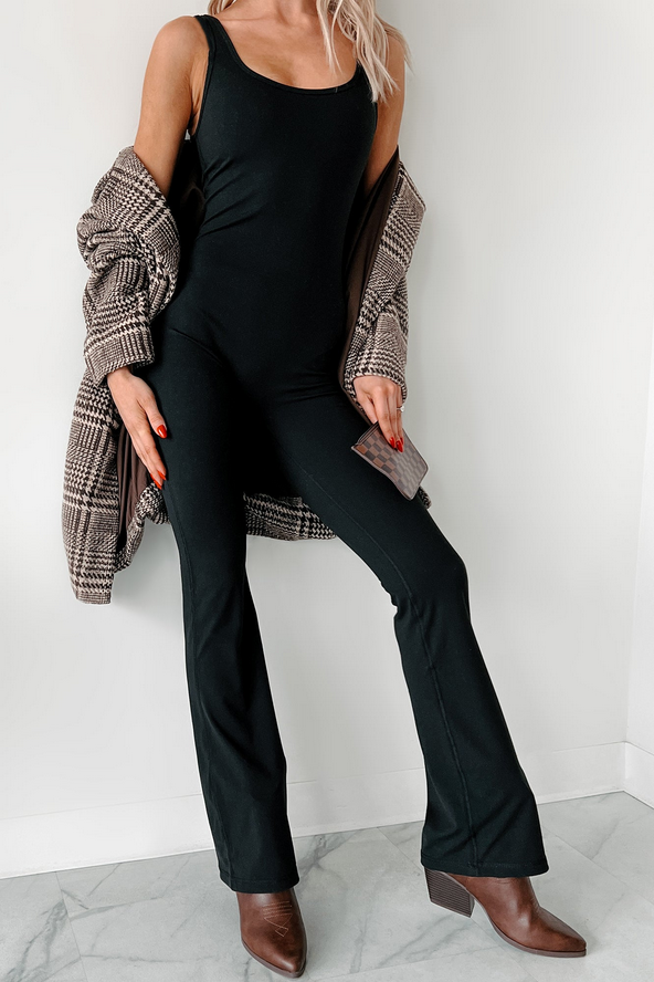 NanaMacs Part Of The Story Flared Leg Jumpsuit (Black)