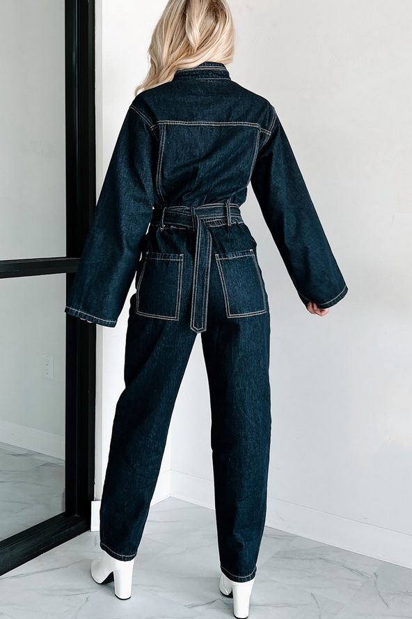 NanaMacs Harvest Hopes Denim Jumpsuit (Dark Indigo)