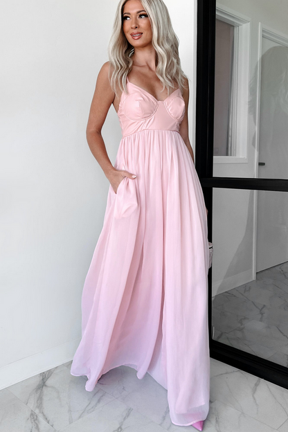 NanaMacs Shades Of Lovely Contrast Top Wide Leg Jumpsuit (Pink)