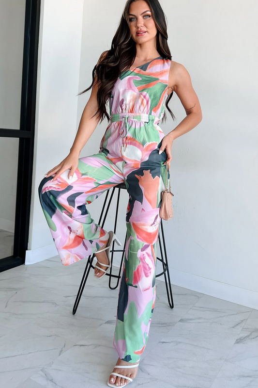 NanaMacs Allow Yourself To Grow One Shoulder Jumpsuit (Purple Multi)