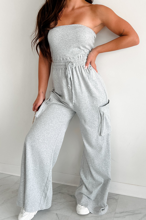 NanaMacs Comfortable Places Strapless Jumpsuit (Heather Grey)