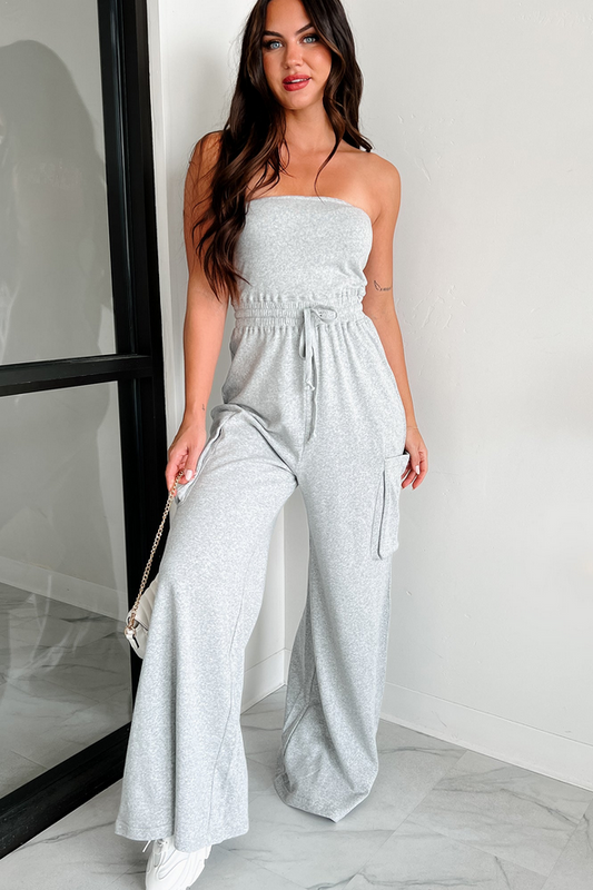NanaMacs Comfortable Places Strapless Jumpsuit (Heather Grey)