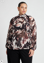 ELOQUII Women's Draped Sleeve Chiffon Top