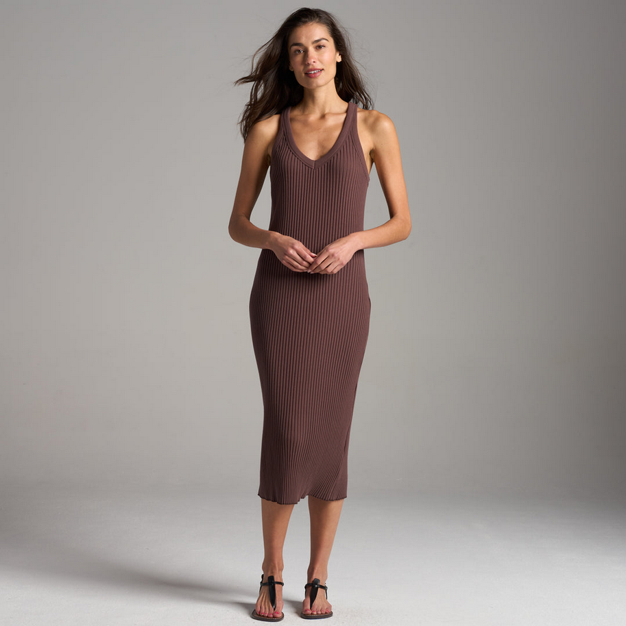 Rowan Women's Duluth V Neck Rib Tank Dress