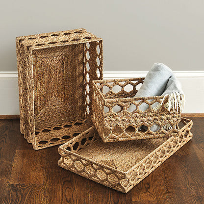 Ballard Designs Honeycomb Woven Tray