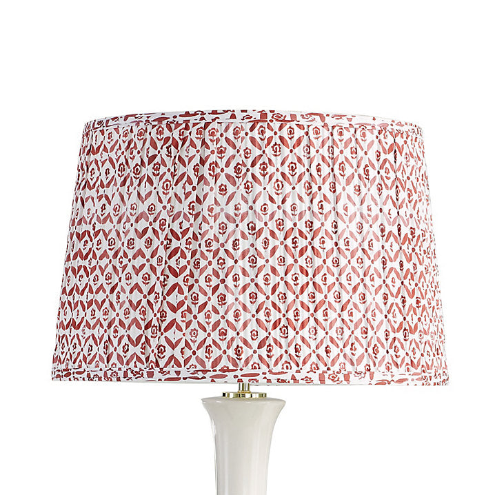 Ballard Designs Macey Trellis Pleated Drum Lamp Shade - Persimmon