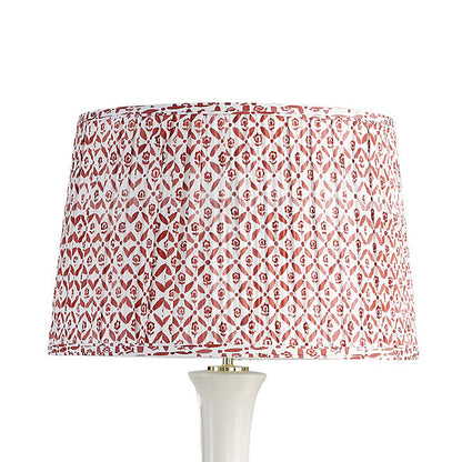 Ballard Designs Macey Trellis Pleated Drum Lamp Shade - Persimmon