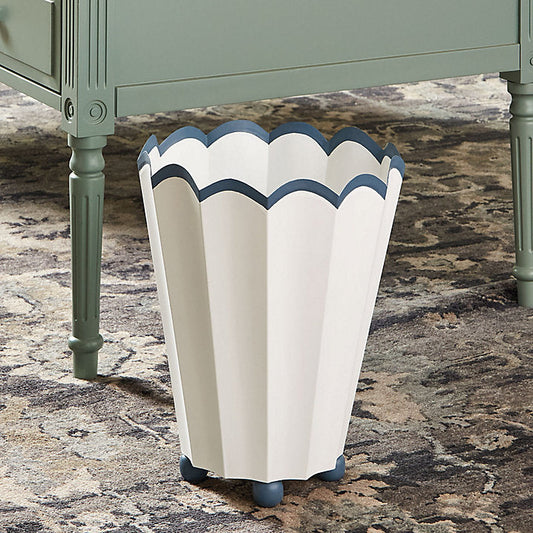 Ballard Designs Annabelle Scalloped Waste Basket