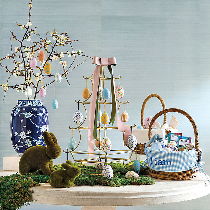 Ballard Designs Cotton Mache Hanging Easter Eggs - Set of 12