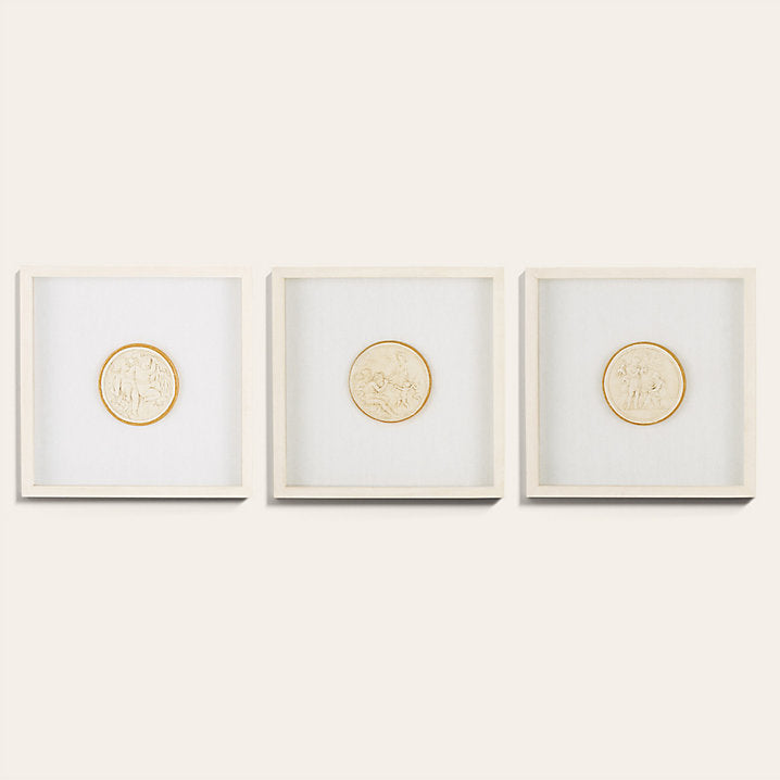 Ballard Designs Valenti Framed Intaglio Art - Natural