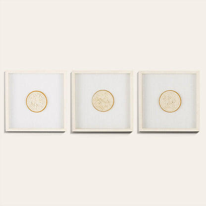 Ballard Designs Valenti Framed Intaglio Art - Natural