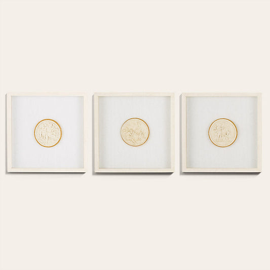 Ballard Designs Valenti Framed Intaglio Art - Natural