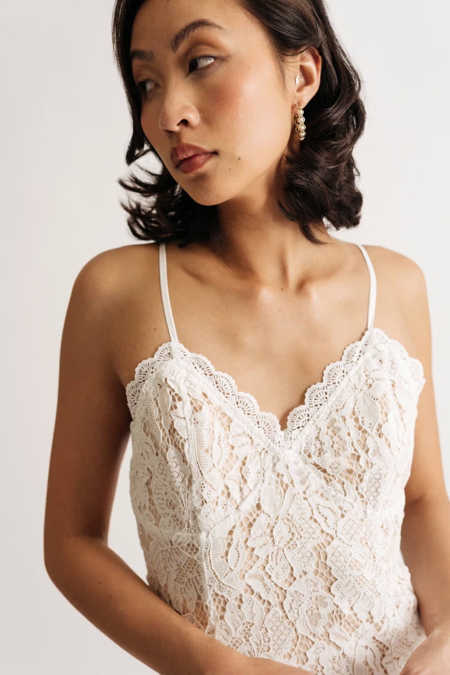 Tobi Back In Time Lace Bustier Mini Dress