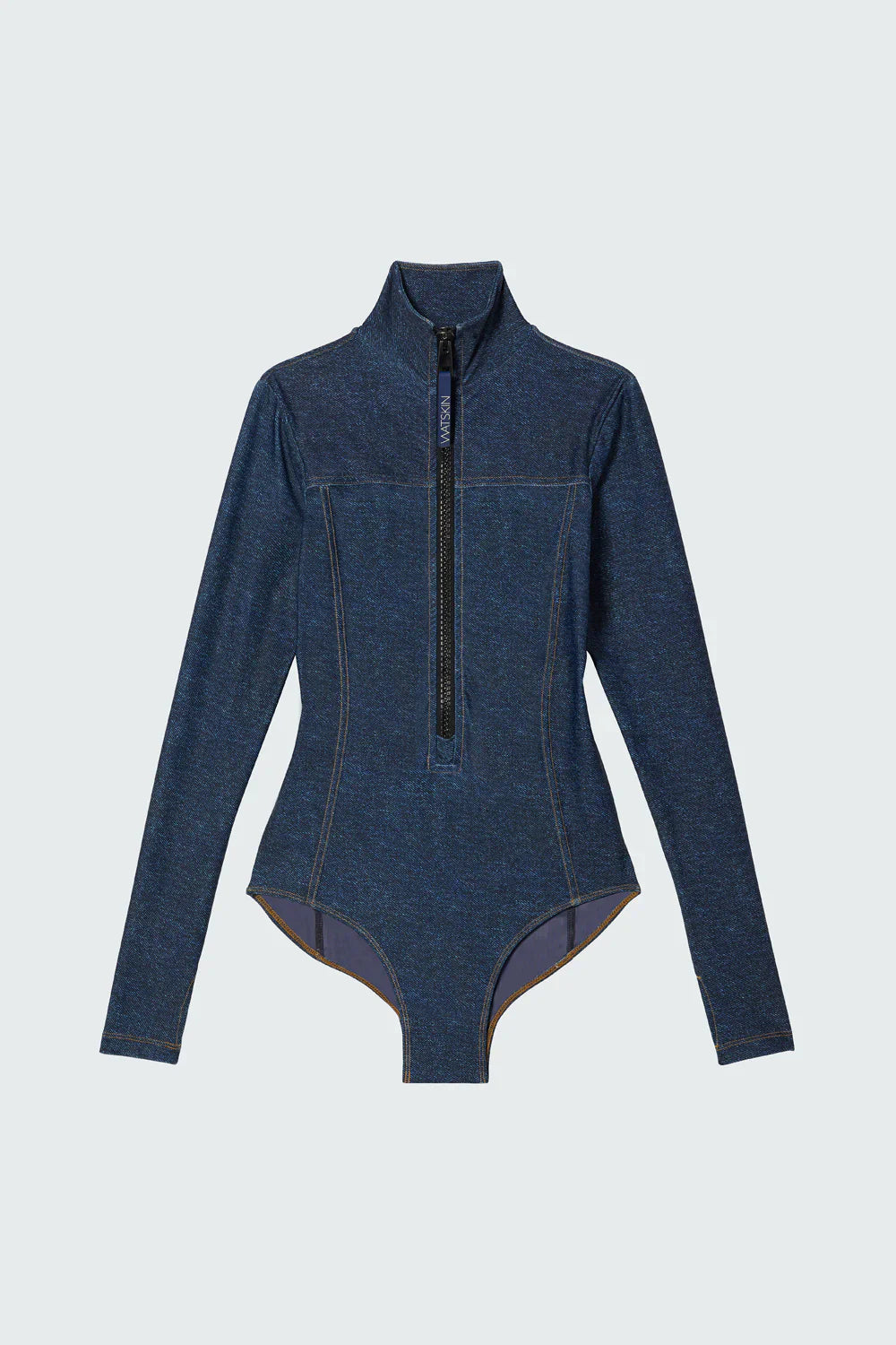Watskin Sunwear Danielle Bodysuit in Denim Blue