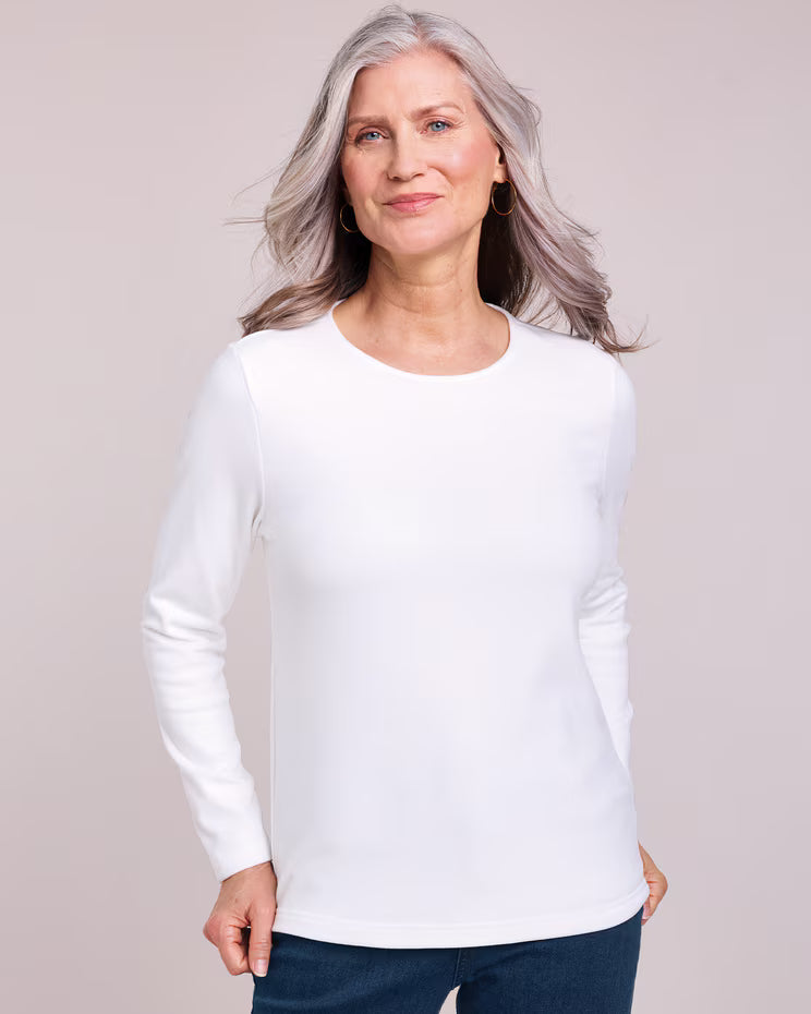 BLAIR Women’s Top Cozy Long Sleeve Tee (Women Plus) - x3